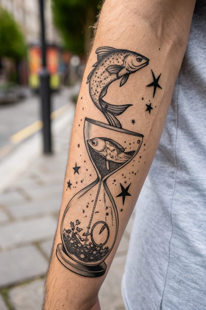 arm tattoo lettering ideas: "Eclipse of the Soul" in Celestial Script