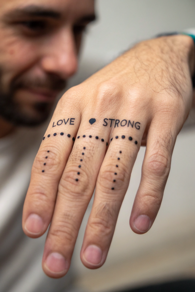 Finger Tattoos Ideas For Men: Finger Morse Code