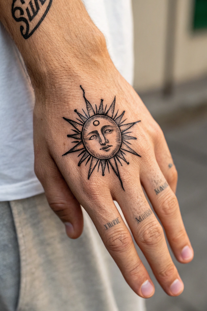 Finger Tattoos Ideas For Men: Tiny Tarot Card Symbols