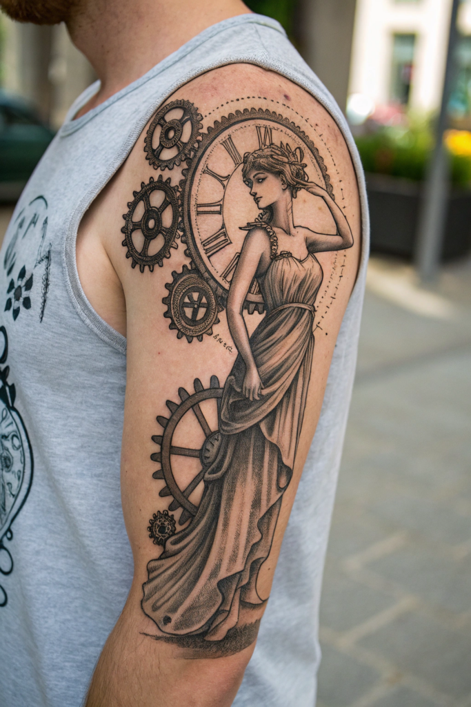 arm tattoo lettering ideas: "Silent Symphony" in Musical Note Lettering