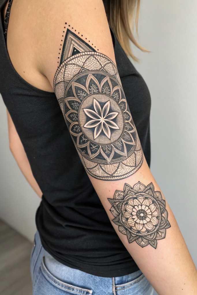 Half Mandala Tattoo Ideas: Sacred Geometry Half Mandala