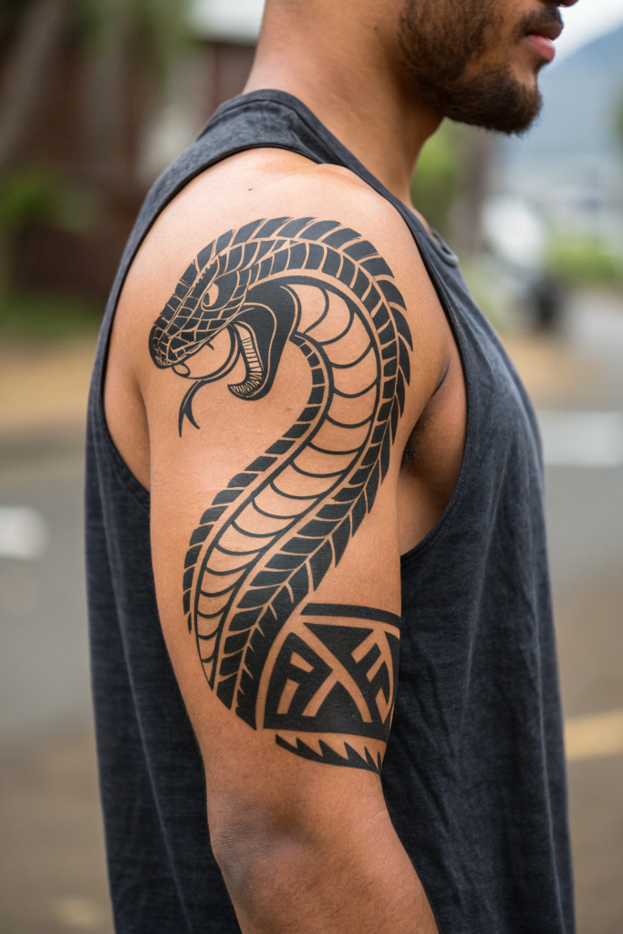 Snake Tattoos Ideas: Snake and Tribal Patterns