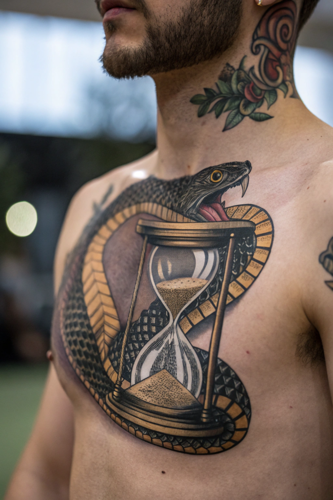 Snake Tattoos Ideas: Snake and Hourglass