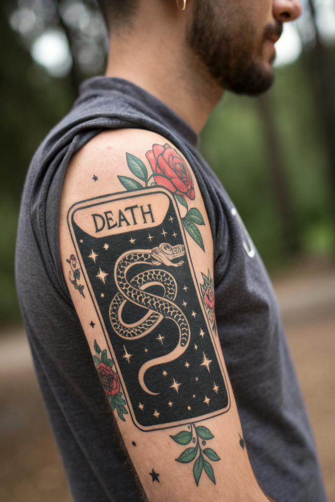 Snake Tattoos Ideas: Snake and Tarot Card Design