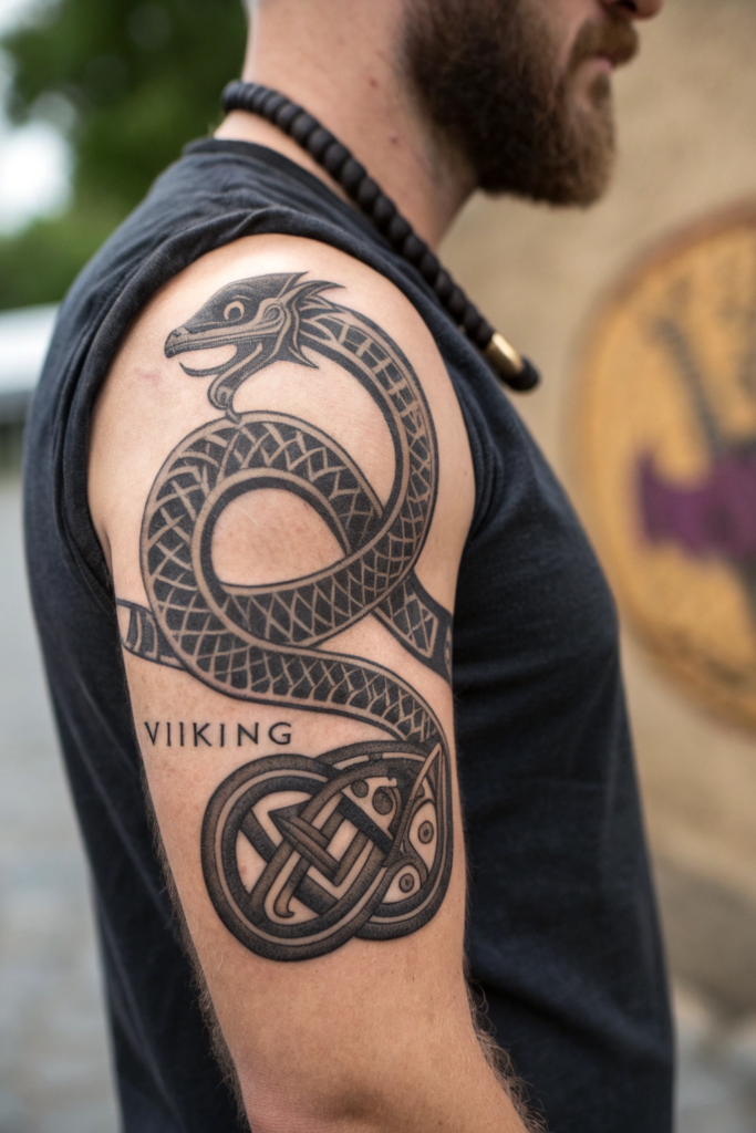 Snake Tattoos Ideas: Snake and Viking Runes