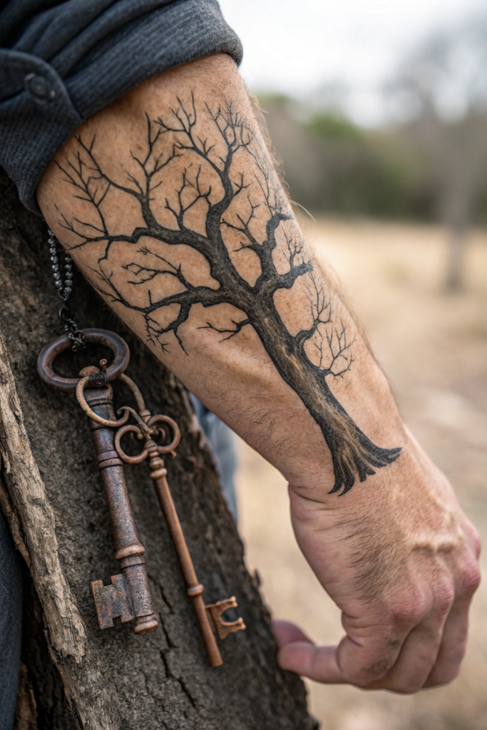 Creepy Gothic Tattoos: Tree of Death with Hanging Keys