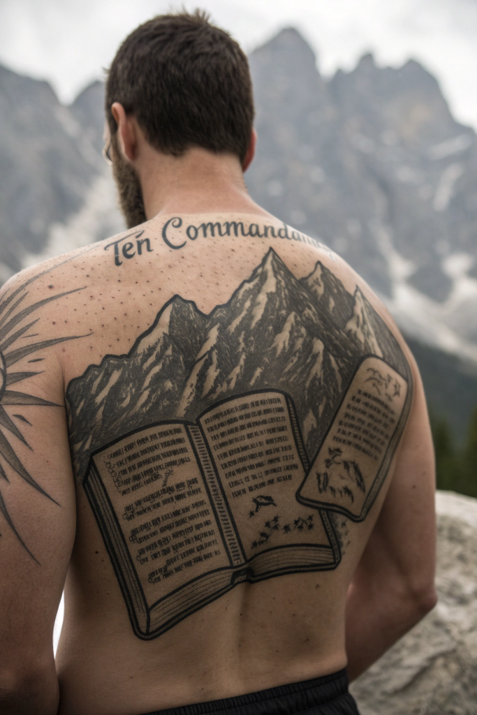 Biblical Art Tattoos Ideas: 13. The Ten Commandments on Stone Tablets