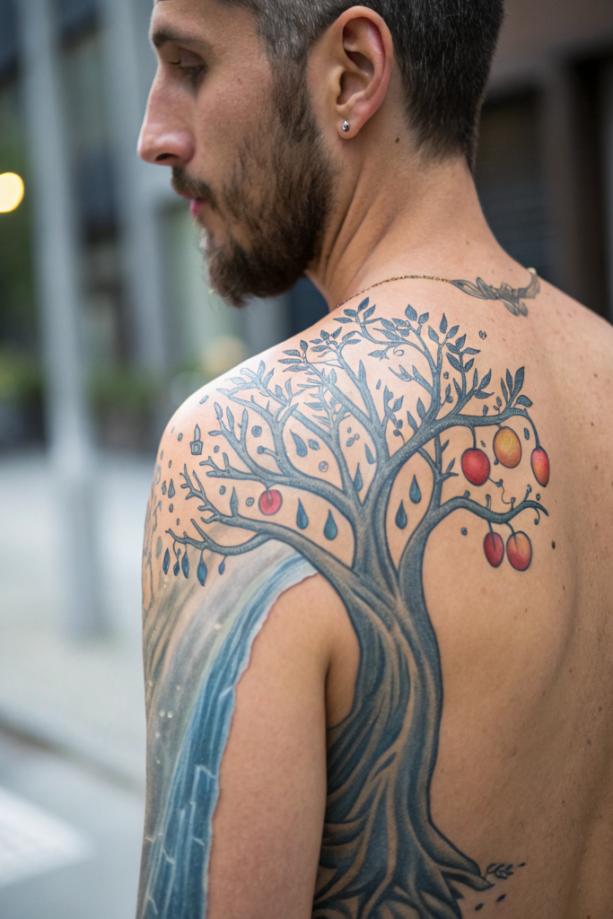 Revelation Tattoos Ideas: 8. The River of Life and the Tree with Twelve Fruits