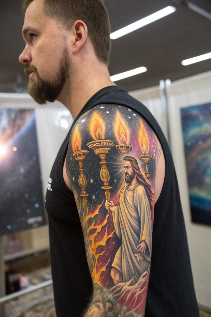 Revelation Tattoos Ideas: 9. The Seven Golden Lampstands and the Son of Man