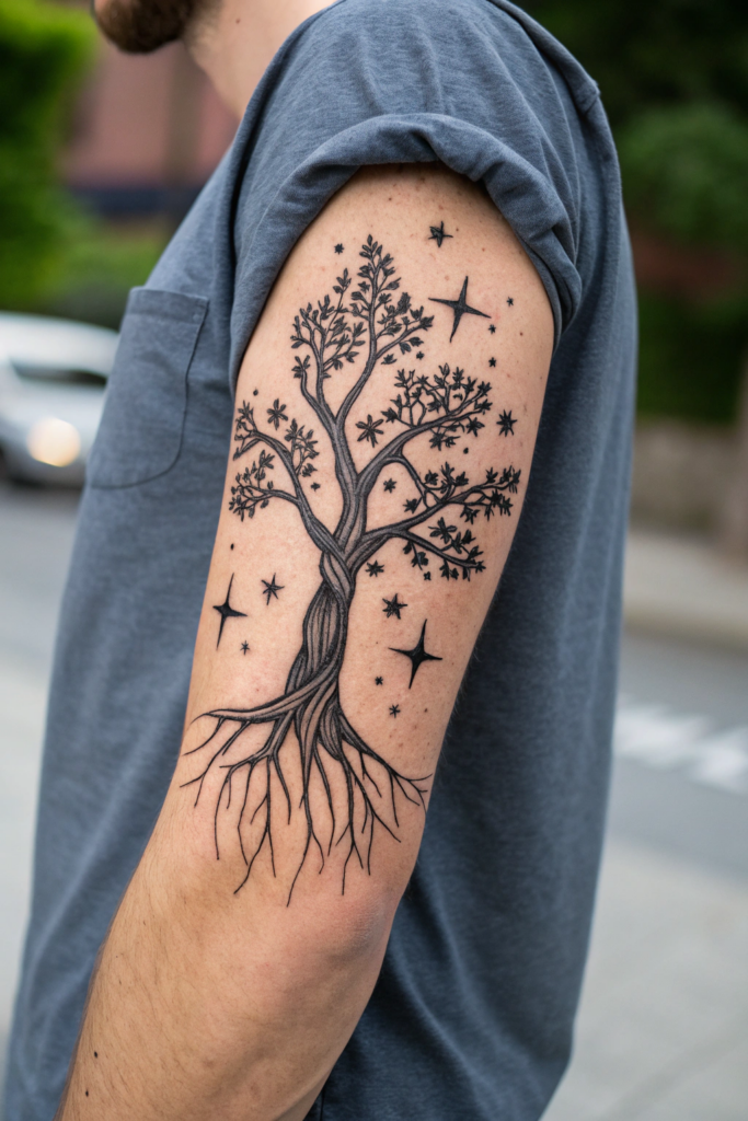 arm tattoo lettering ideas: "Wildfire Heart" in Cracked, Burning Typography