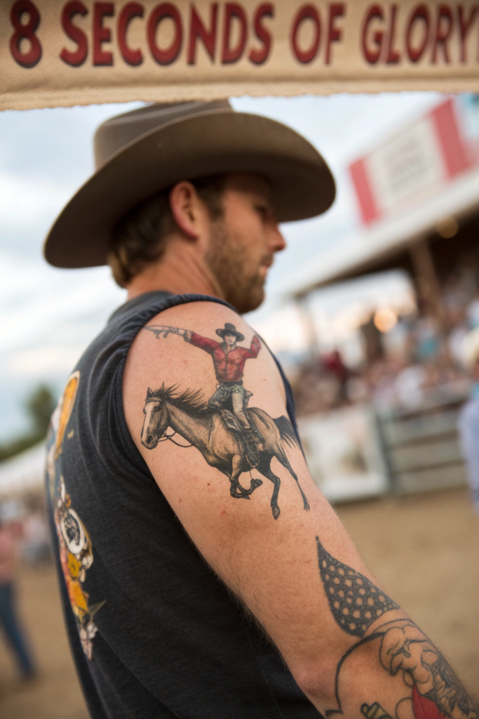 Old Western Tattoo Ideas: 28. The Rodeo Rider’s Triumph