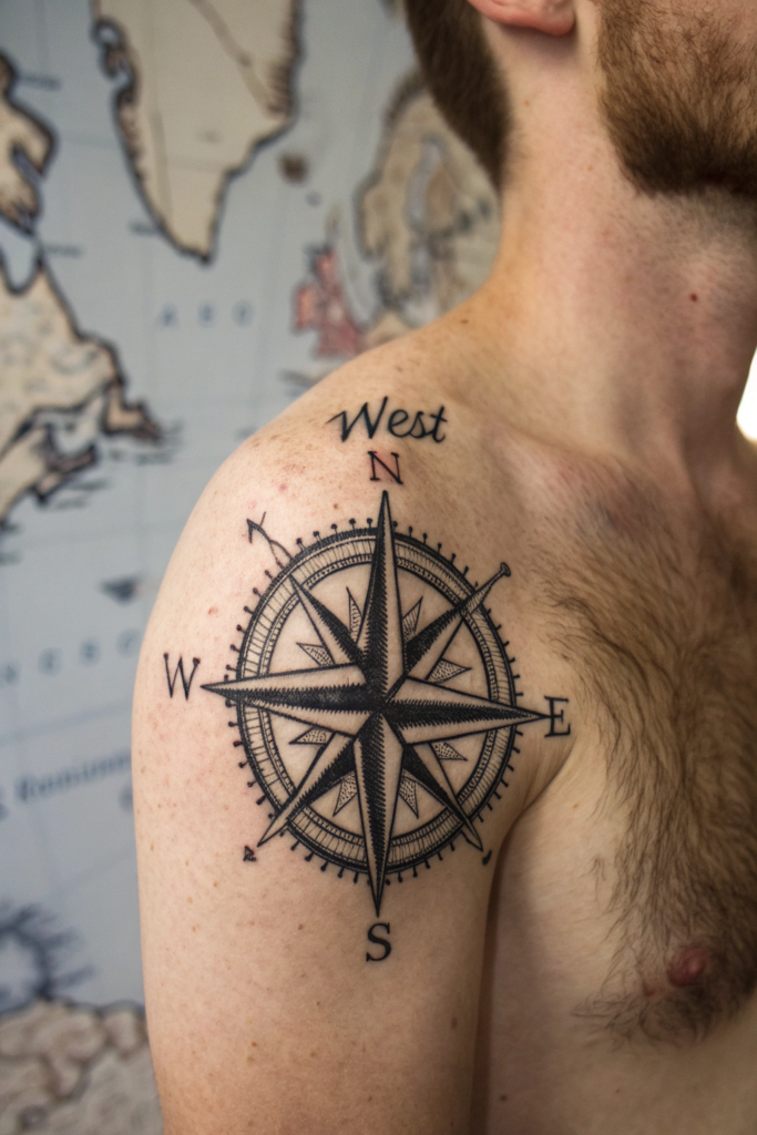 Old Western Tattoo Ideas: The Cattle Brand Compass