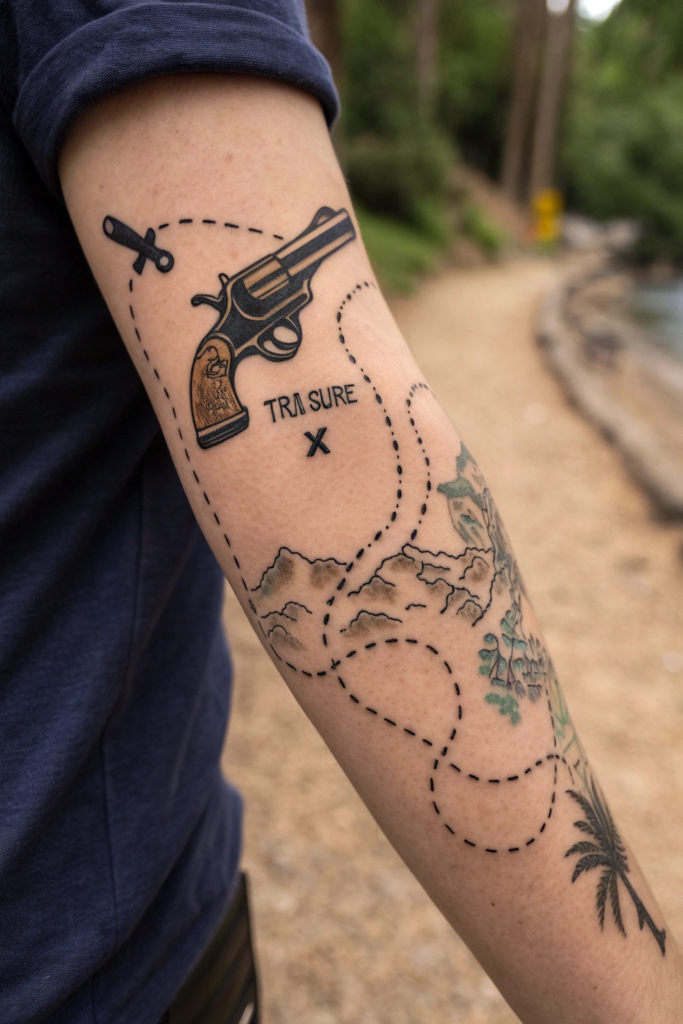 Old Western Tattoo Ideas: The Outlaw’s Hidden Map