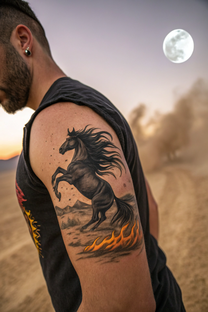 Old Western Tattoo Ideas: The Spirit of the Mustang