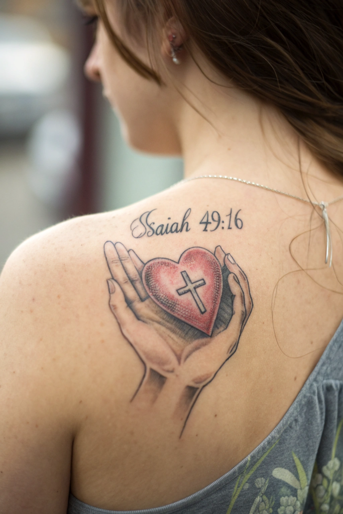 Christian Tattoos for Women Ideas: The Hand of God Holding a Heart