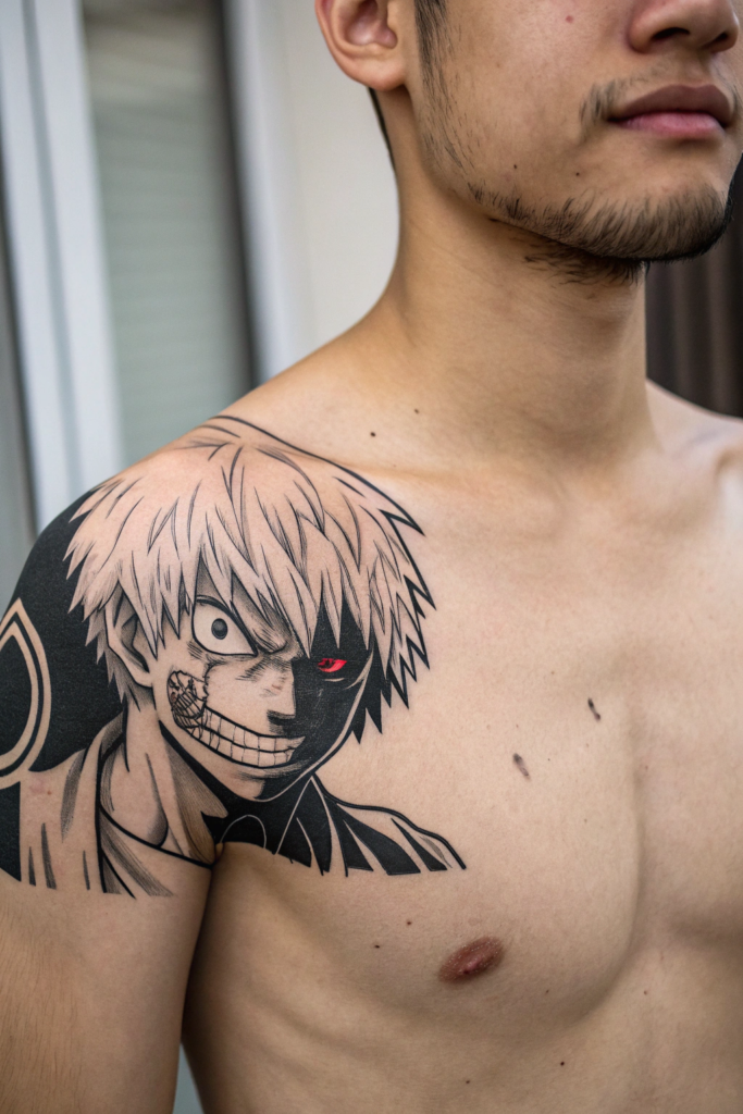 Manga Tattoo Ideas: Emotional Scene in Monochrome