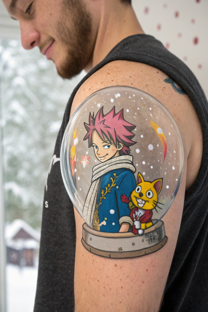 Manga Tattoo Ideas: Manga Character in a Snow Globe