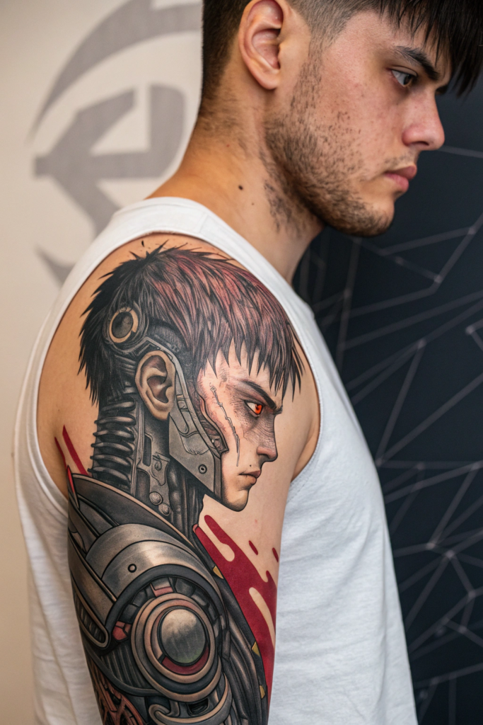 Manga Tattoo Ideas: Manga-Inspired Biomechanical Fusion