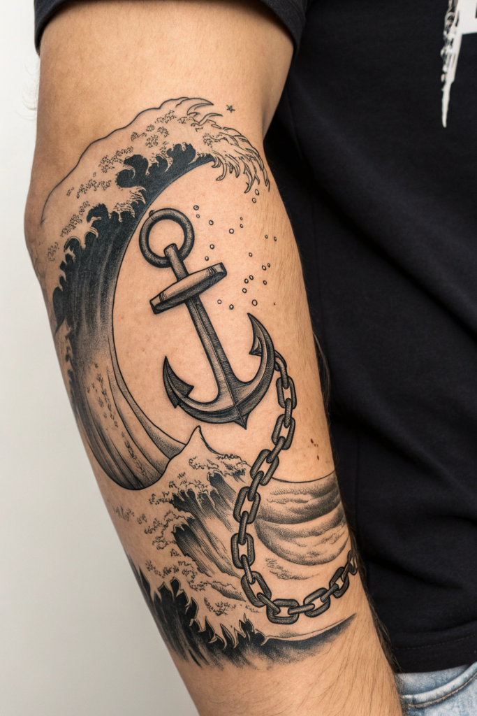 Traditional Style Tattoos Ideas: The Anchor with a Broken Chain: Freedom Amidst Stability