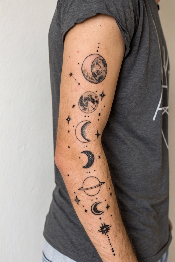 Band Tattoo Designs Ideas: Lunar Phases Band