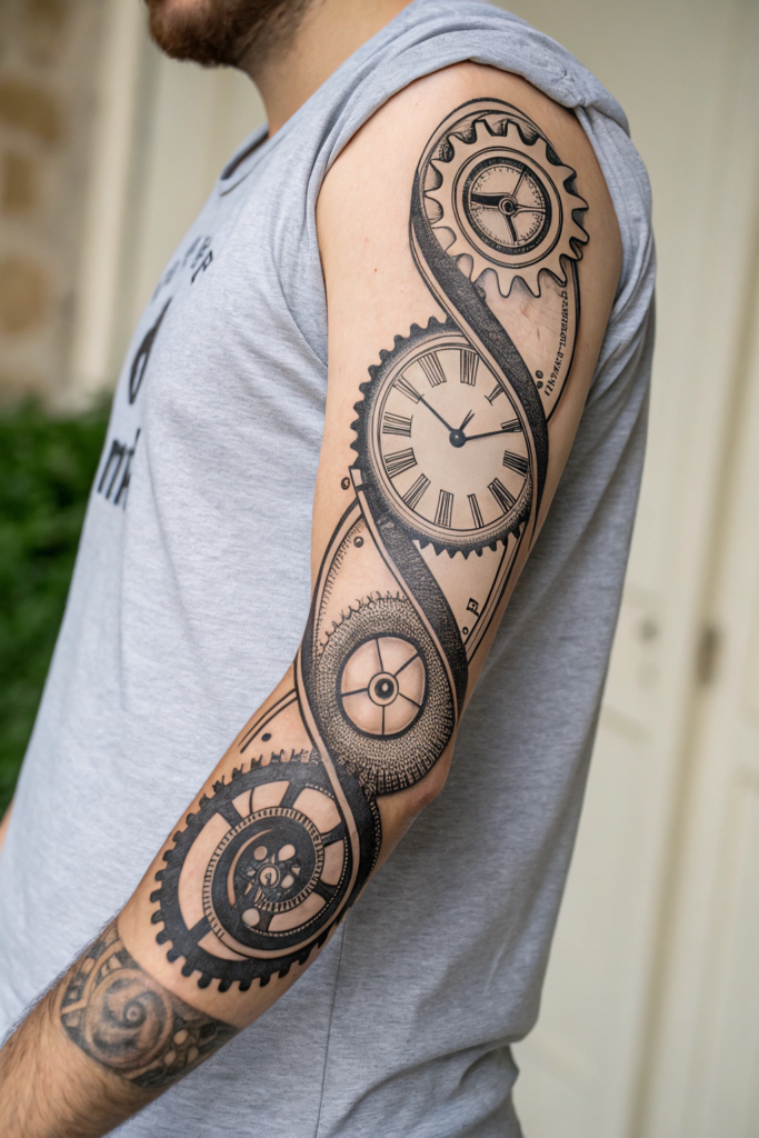 Band Tattoo Designs Ideas: Time Warp Clockwork Band