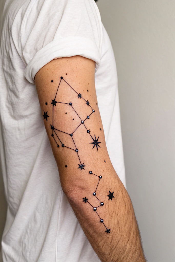 Band Tattoo Designs Ideas: Galactic Constellations Band