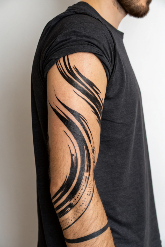 Band Tattoo Designs Ideas: Abstract Brushstroke Band