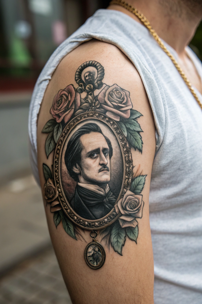 Antique Tattoo Ideas: Victorian Mourning Locket with a Phantom Portrait