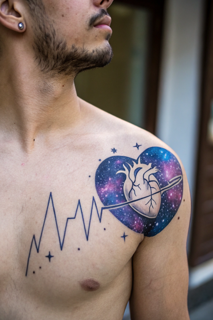 Valentine's Tattoo Ideas: Galactic Heartbeat