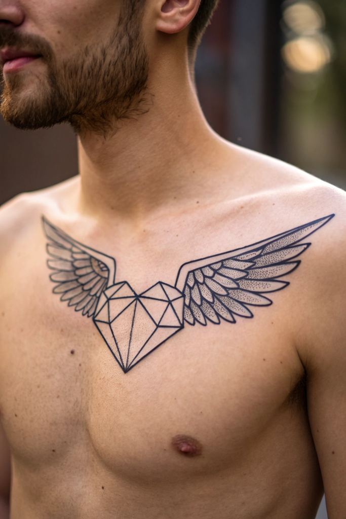 Valentine's Tattoo Ideas: Origami Heart with Wings