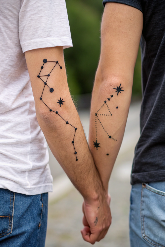 Valentine's Tattoo Ideas: Interlocking Constellations