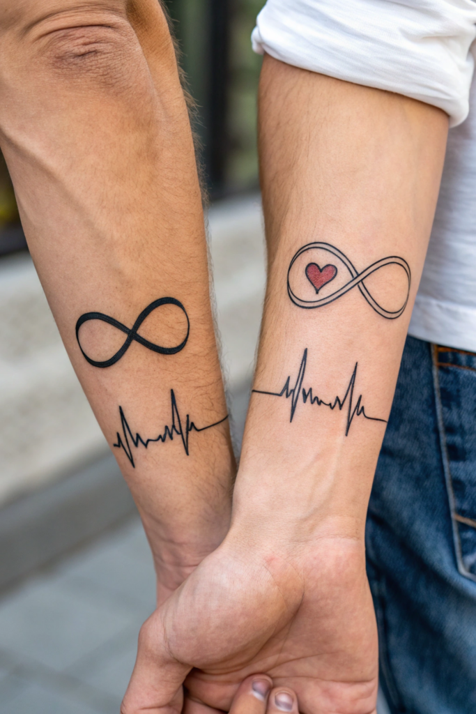 Valentine's Tattoo Ideas: Infinity Sign with Heartbeat