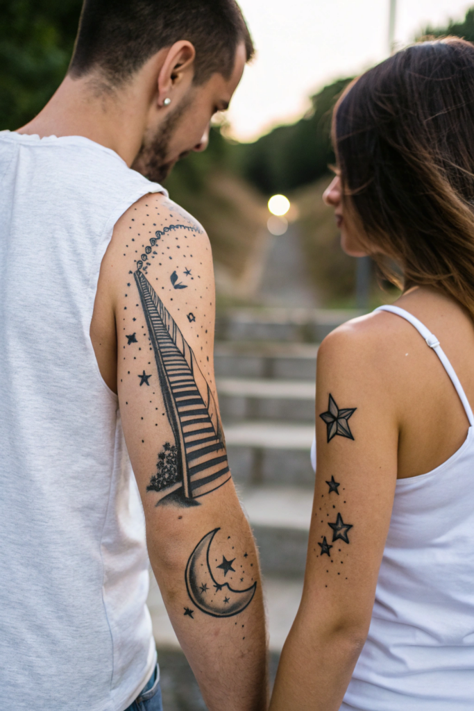 Couple Tattoos Ideas: Matching Stairway to the Stars