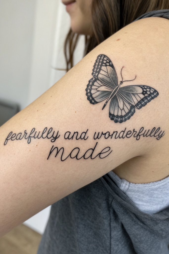 Bible Verse tattoo Ideas: "Fearfully and Wonderfully Made" – Psalm 139:14