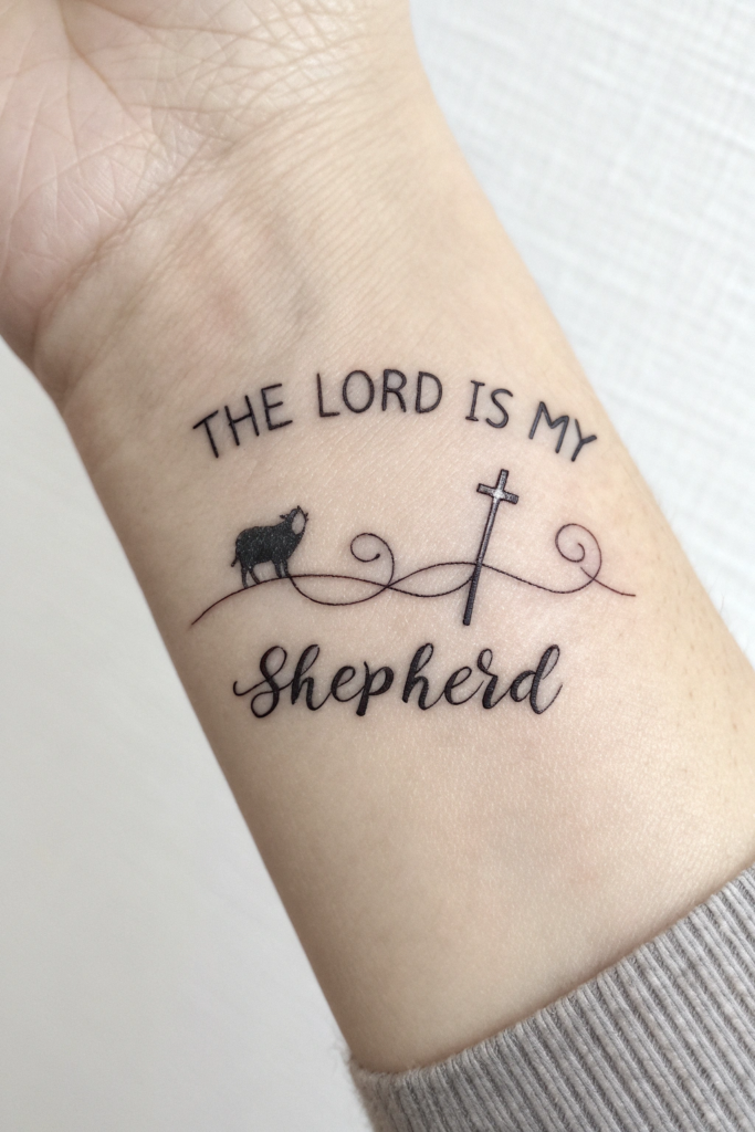 Bible Verse tattoo Ideas: "The Lord is My Shepherd" – Psalm 23:1