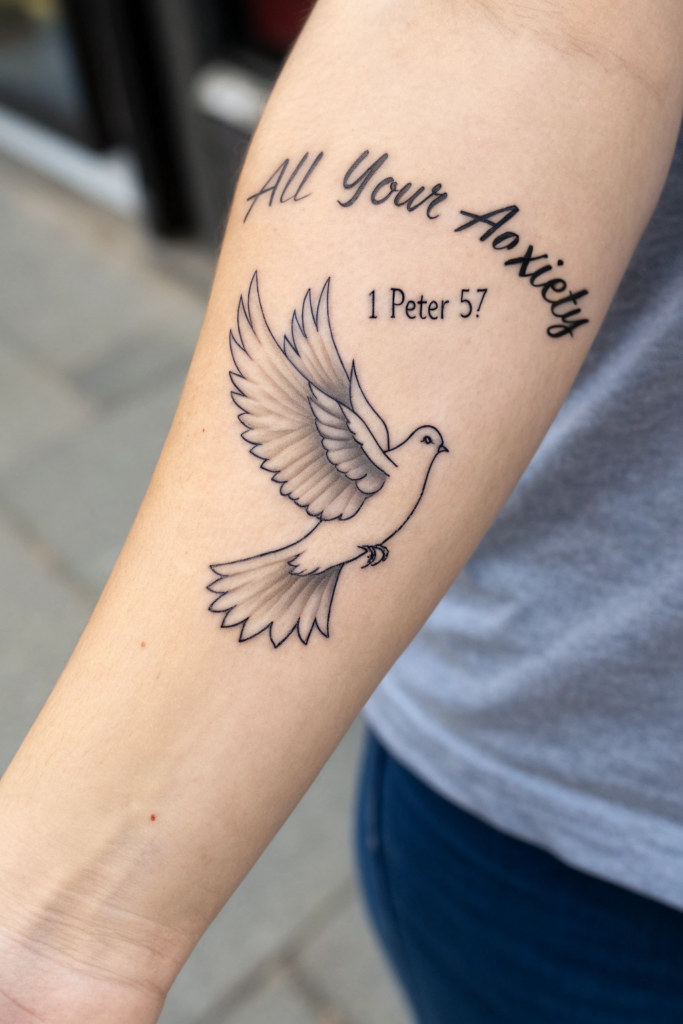 Bible Verse tattoo Ideas: "Cast All Your Anxiety on Him" – 1 Peter 5:7