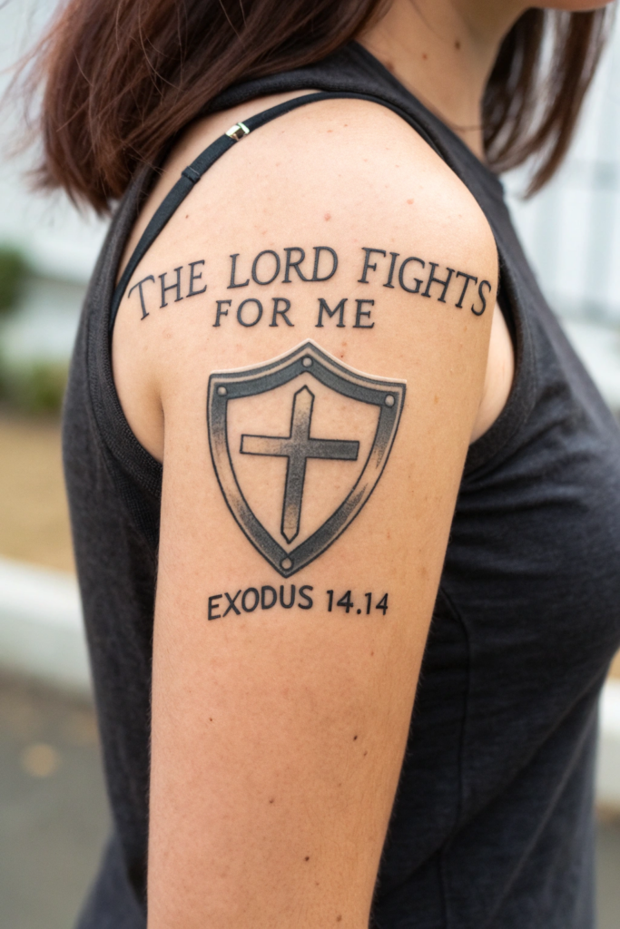 Bible Verse tattoo Ideas: "The Lord Fights for Me" – Exodus 14:14