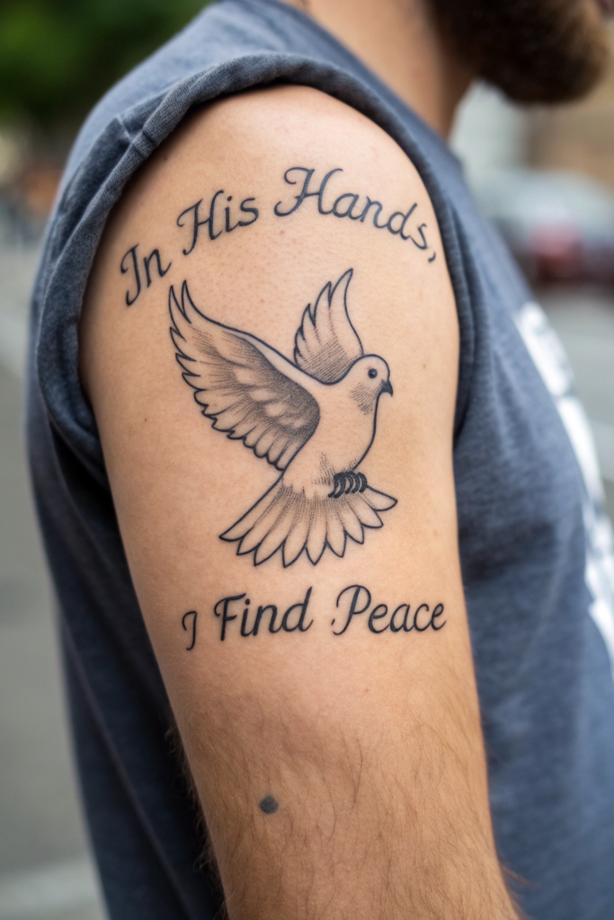 Bible Verse tattoo Ideas: "In His Hands, I Find Peace" – Inspired by Psalm 31:5