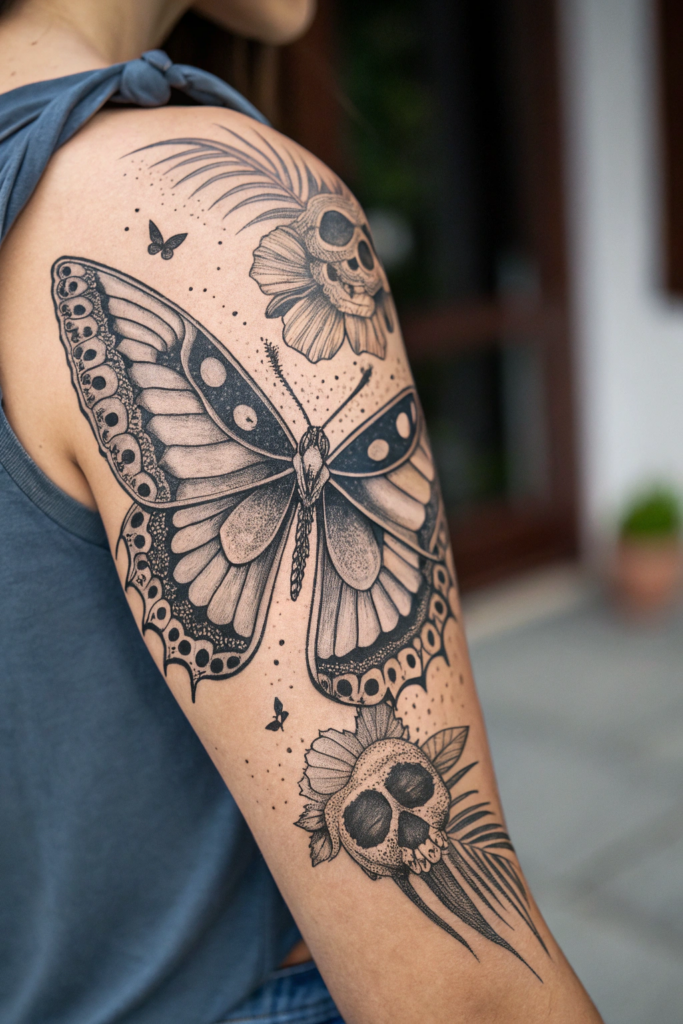 Butterfly tattoo Stencil Ideas: Skeleton Butterfly: Beauty in Impermanence