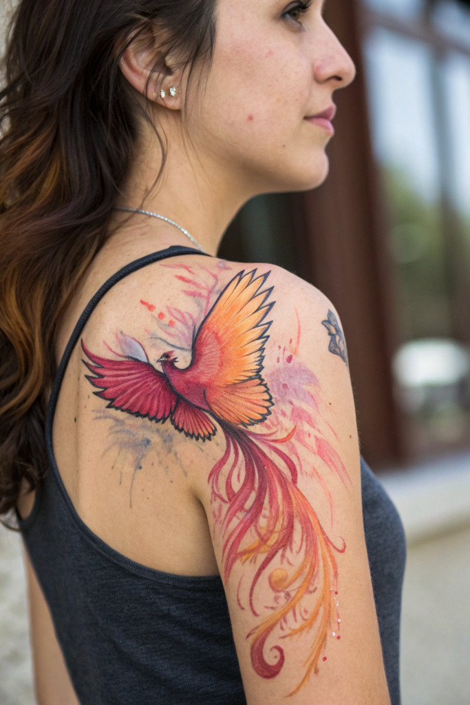 Butterfly tattoo Stencil Ideas: Butterfly and Phoenix: Rebirth and Renewal