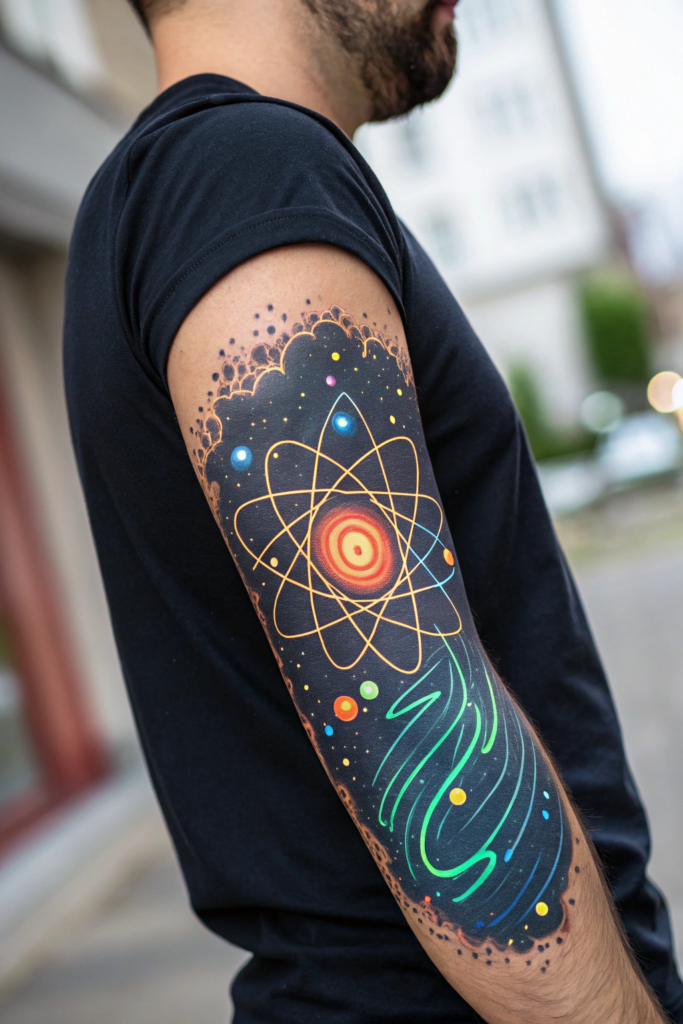 Hand Tattoo Ideas for Men: Quantum Physics Particle Collision