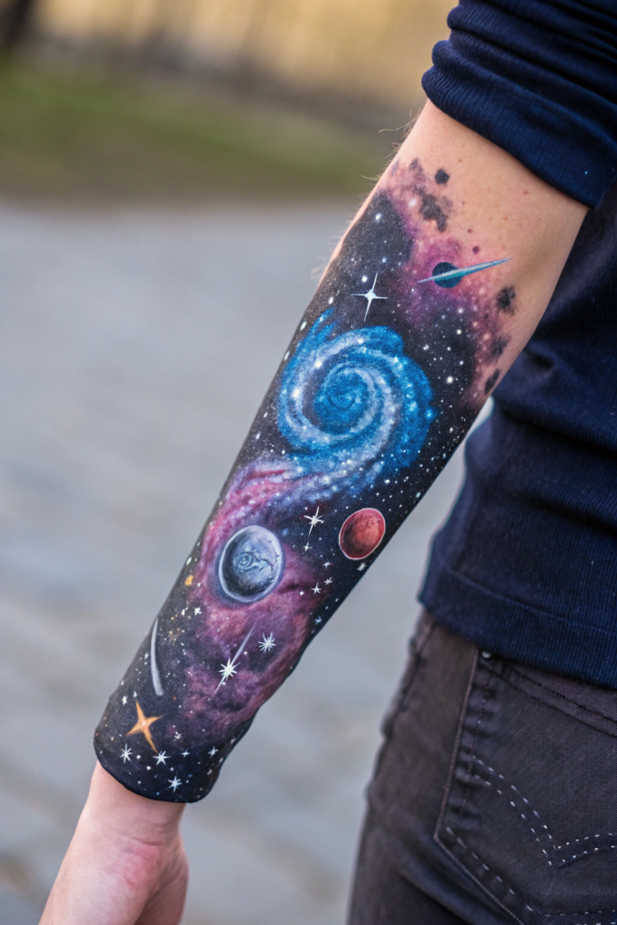 Hand Tattoo Ideas for Men: Galaxy-Inspired Nebula