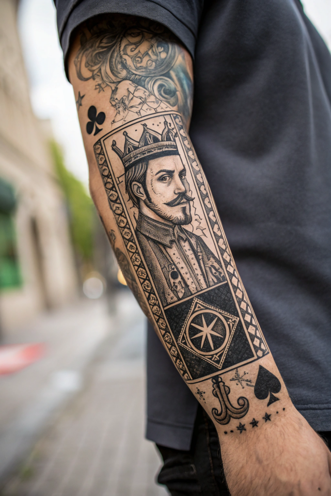 Hand Tattoo Ideas for Men: Tarot Card Design