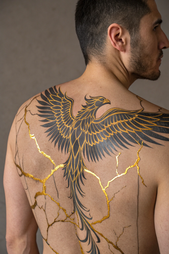 Cultural Tattoo Ideas: 3. Japanese Kintsugi-Inspired Phoenix