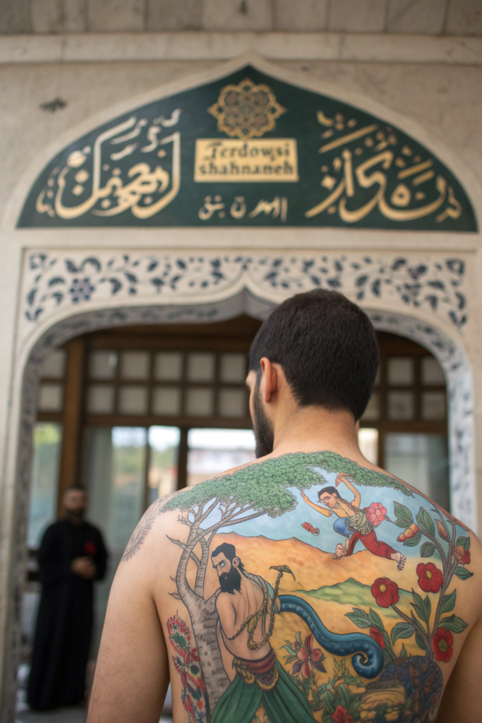 Cultural Tattoo Ideas: 18. Persian Miniature Art with Poetic Verses