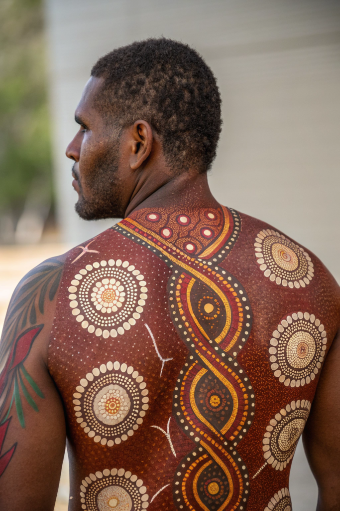 Cultural Tattoo Ideas: 19. Aboriginal Dot Painting with Dreamtime Stories