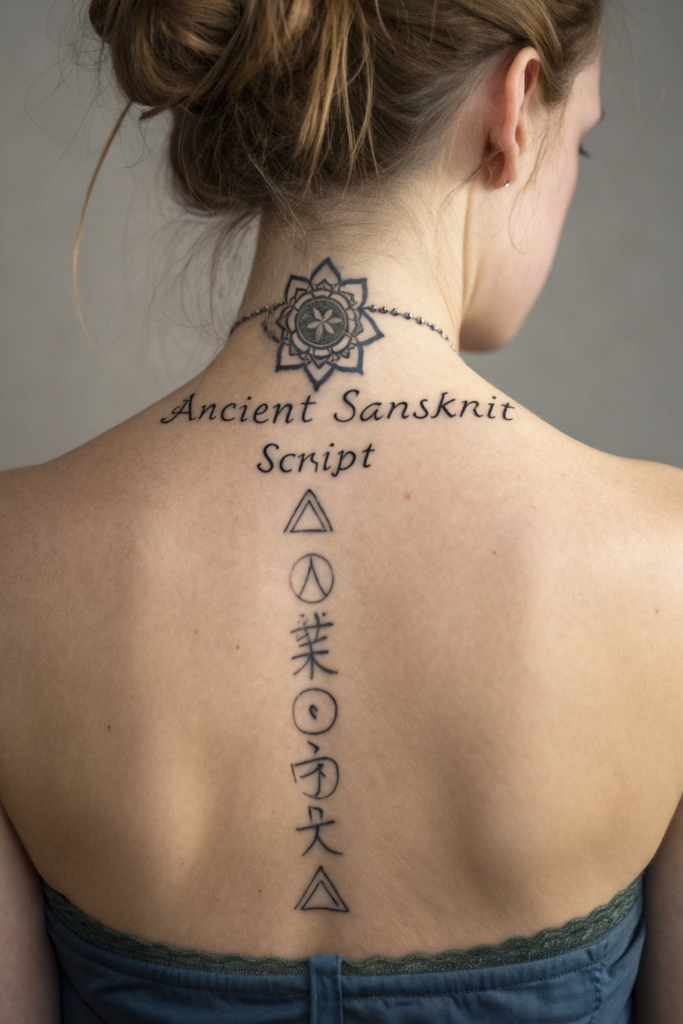 Spine Tattoos Ideas: 3. Ancient Script: Whispered Secrets of the Past