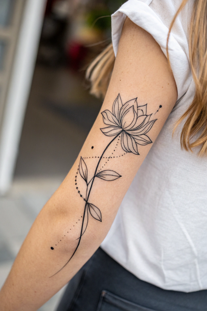 Wrist Tattoos for Women Ideas: 2. Abstract Floral Line Art