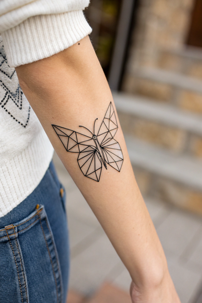 Wrist Tattoos for Women Ideas: 3. Geometric Butterfly Wings