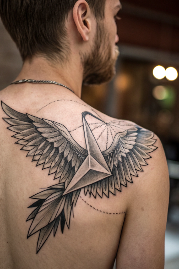 Micro-Realism Tattoos: An Origami Crane with Realistic Feathers